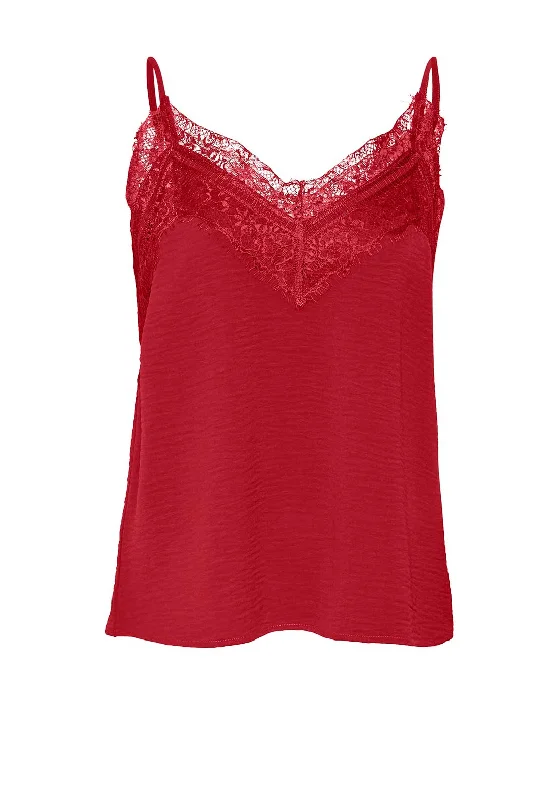 Deep Discounts Vero Moda Alva Singlet Lace Camisole, Red