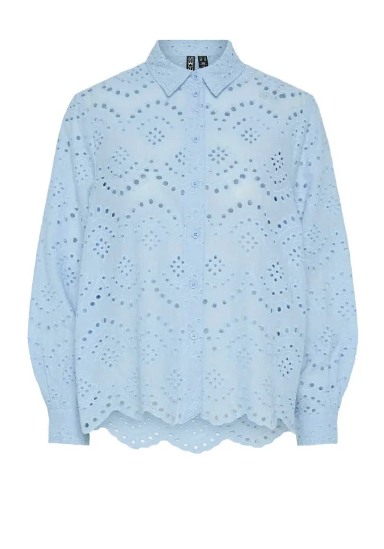 Savings Event Pieces Vilde Broderie Anglaise Shirt, Cashmere Blue