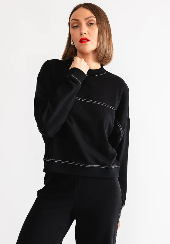 Weekend Savings Spectacular Vero Moda Carla Contrast Stitch Sweatshirt, Black
