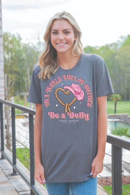 New Arrival Simply Southern Be A Dolly T-Shirt for Women in Iron Heather | SS-WORLD-IRONHTHR