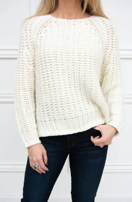 Discount Deals Page Chunky Crew Neck Sweater In Ivory