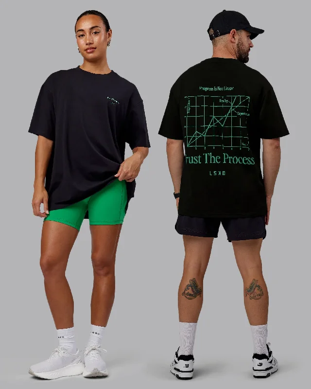 Unisex Trust The Process 2.0 FLXCotton Tee Oversize - Black-Impact Green