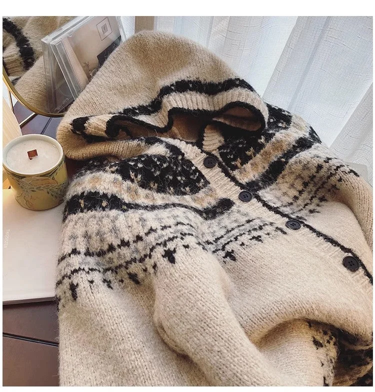 Crazy Savings jacquard sweater jacket for women design knitted cardigan   S4806