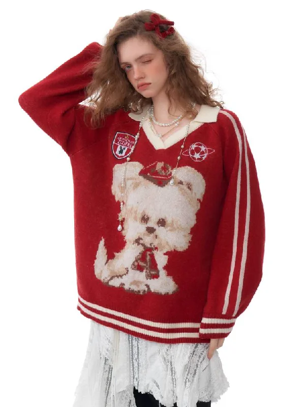 Weekend Bargains to Enjoy V-neck dog sweater【s0000011045】