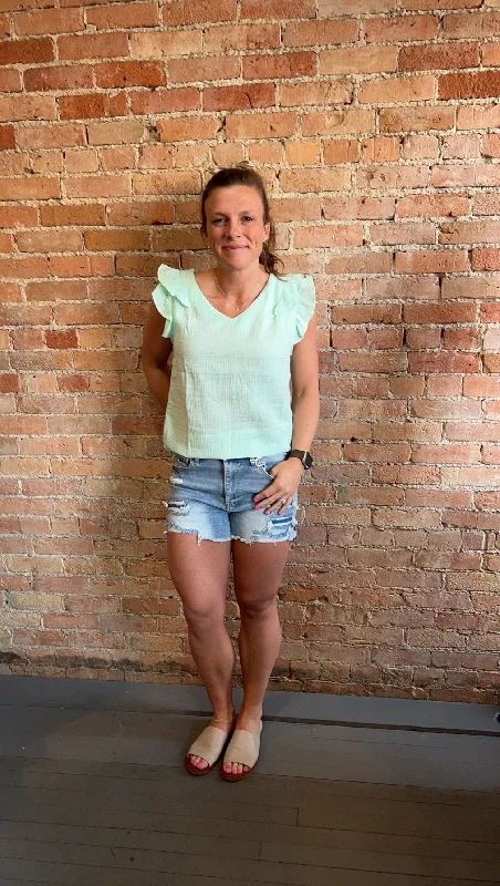 The Spring Break Blouse-Mint