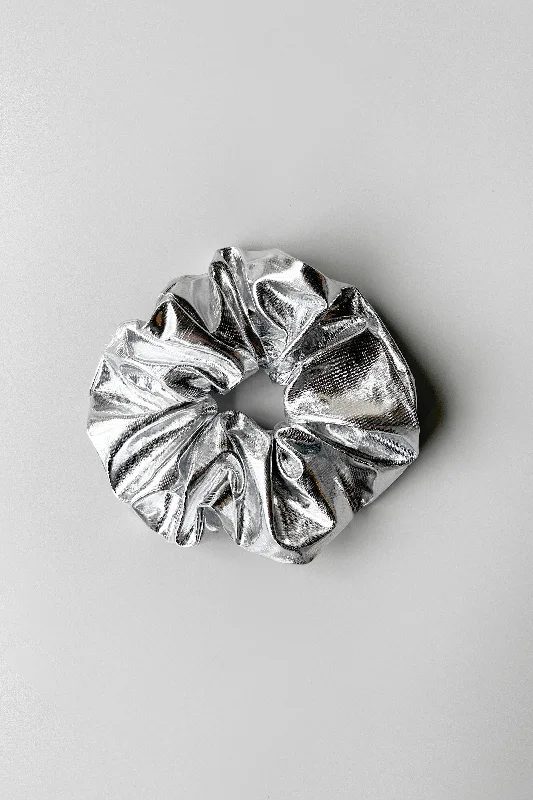 Weekend Deals to Brighten Your Day CHROME HAIR SCRUNCHIE