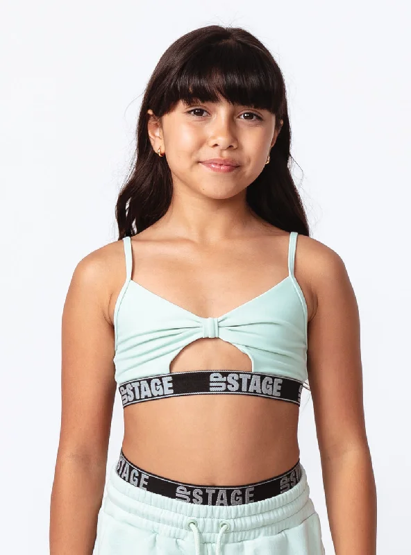 Girls Knot Stop Crop Top Mint