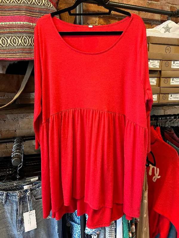 The Plus 3/4 Red Tunic