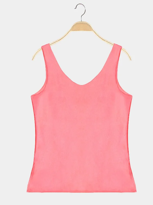 Celebrate the Weekend with Discounts Custom V-Neck Sleeveless Coral Tank Top