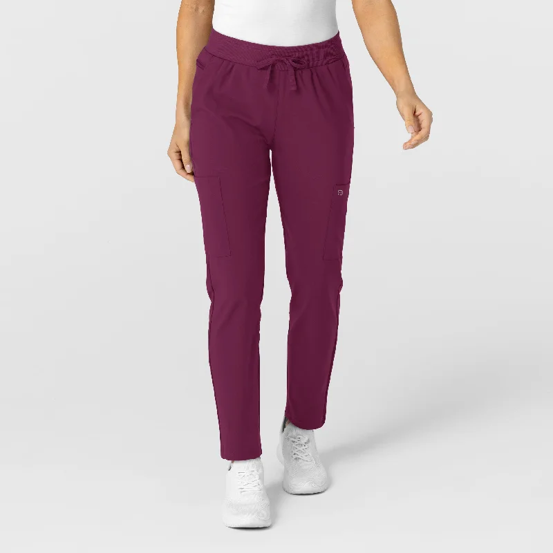 Limited Quantity W123 Women's Flex-n-Reach Track Scrub Pant - Wine