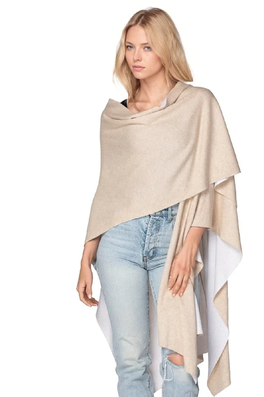 Weekend Offers That Amaze Zen Blend Reversible Poncho Wrap Sweater