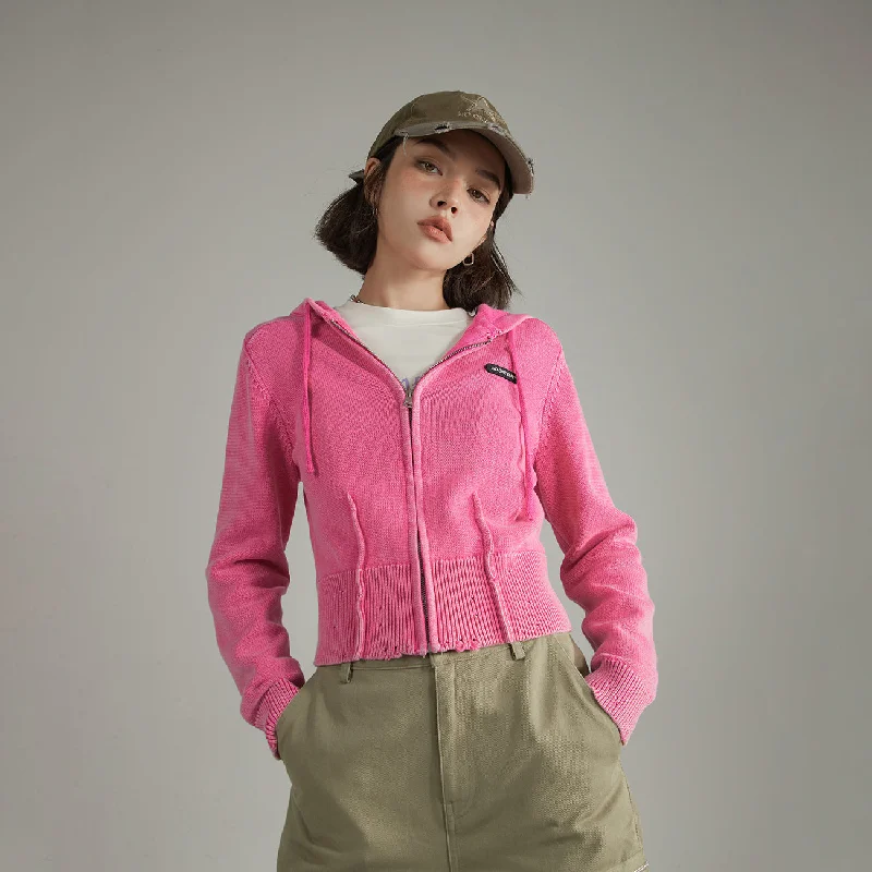 Price Blitz Color Knit Hooded Cardigan