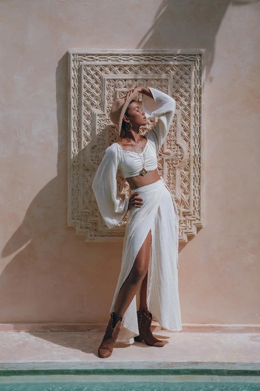 Weekend Specials You Can't Miss Boho Top and Skirt for Women • Off-White Tank Top and Maxi Skirt