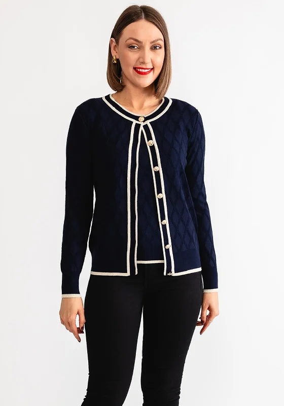 Special Discount Leo and Ugo Glitter Trim Twinset, Navy