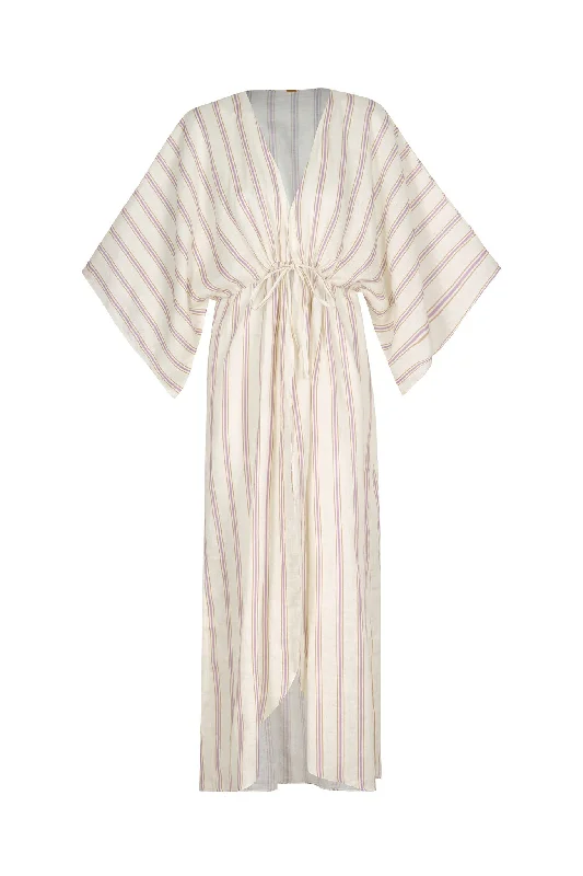 Price Reduction San Cipriano Linen Tunic in Lila Stripes