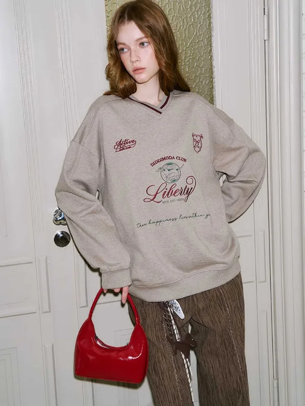 Stock Clearance RETRO V-NECK SWEATSHIRT [S0000010797]