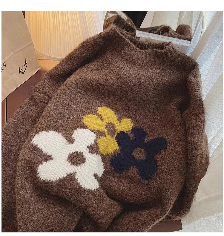 Weekend Specials to Celebrate jacquard round neck sweater for women knitted top S4830 Weekend Specials to Celebrate jacquard round neck sweater for women knitted top S4830