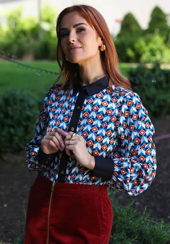 Stock Up Rant & Rave Susanna Long Sleeve Shirt, Blue