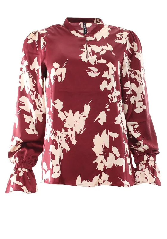 Discount Days Rant and Rave Reva Floral Blouse, Wine