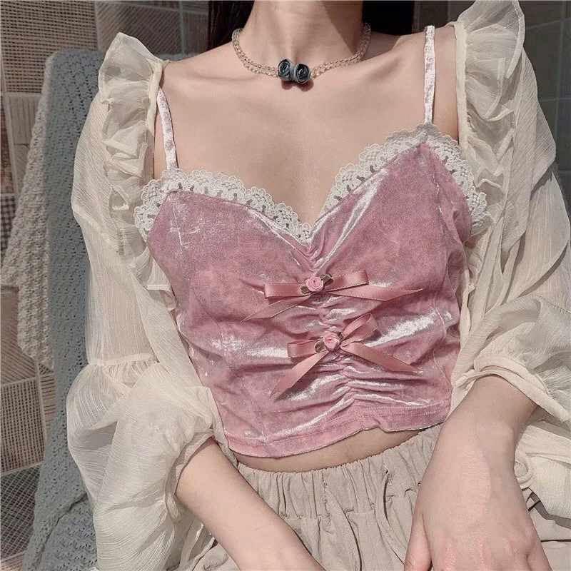 Super Discount Pink velvet camisole PL51963