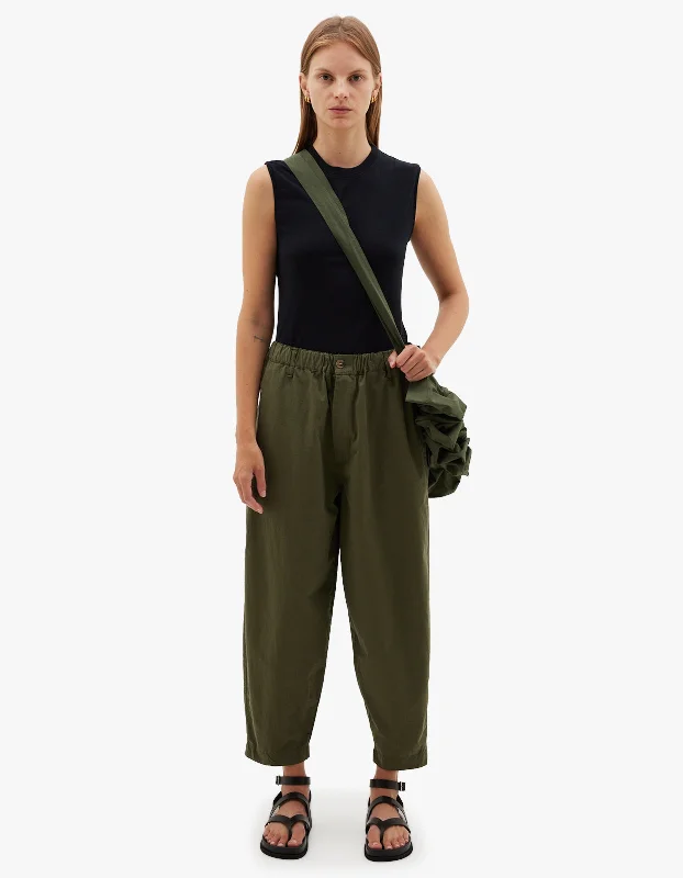 Stock Clearance Crushed Cotton Pant - Khaki