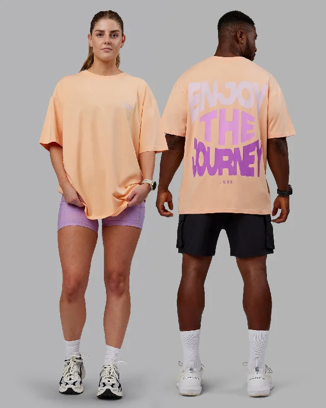 Unisex E.T.J FLXCotton Tee Oversize - Peach Fuzz-Purple