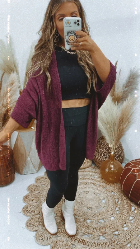 Loyalty Reward All You Need Slouchy Cardi, Plum