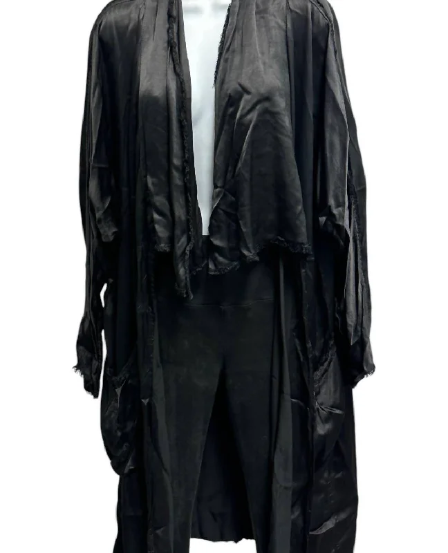 Online Only Women's 100% Cupro Duster In Black