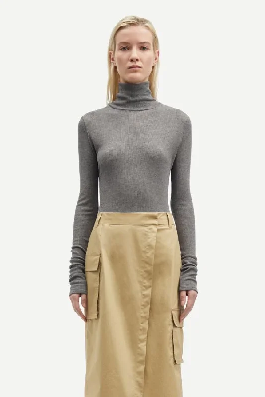 Massive Deals Sasonnet T-Neck | Mid Grey Mel.