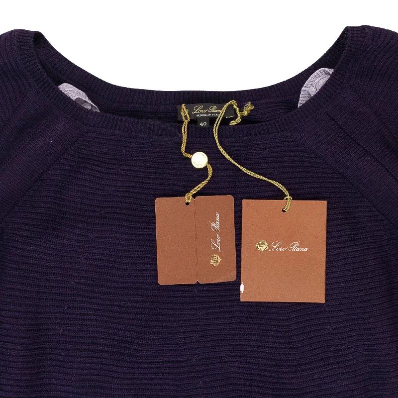Weekend Discounts to Delight CASHMERE SCOOP NECK DEEP PURPLE SWEATER