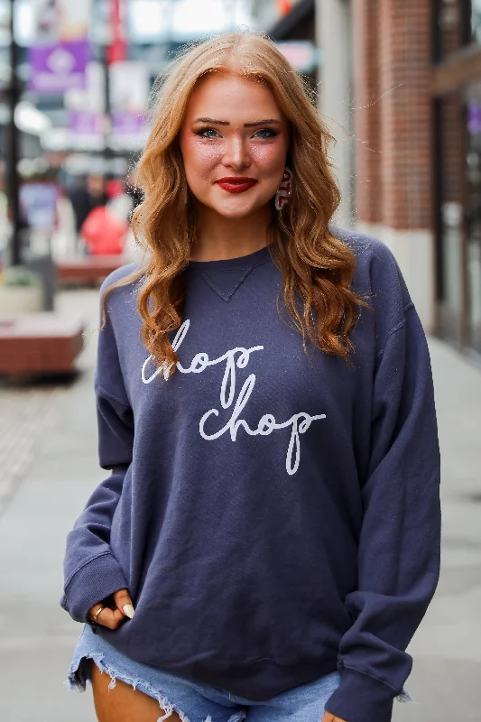 Can't Beat Navy Chop Chop Script Sweatshirt