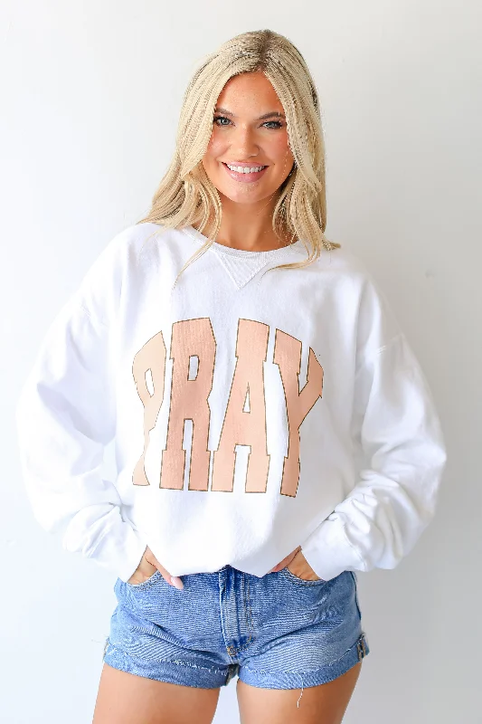 Big Savings White Pray Sweatshirt