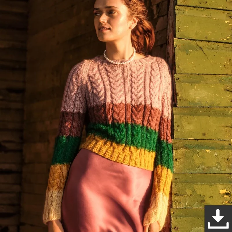 Don't Delay Pullover mit Zopfmuster Strickset - Lana Grossa (PDF)
