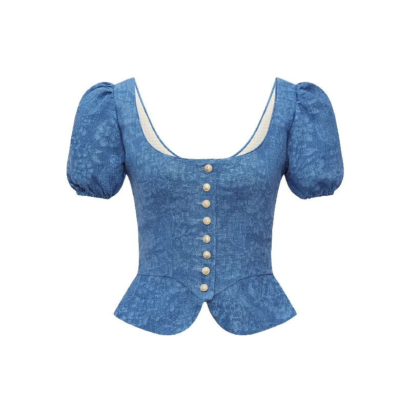 Friends and Family Sale Ottilie Bodice in Blue