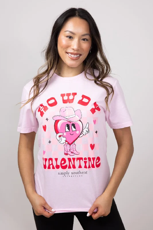Buy More, Save More Simply Southern Howdy Valentine T-Shirt for Women in Light Pink | SS-HOWDY-LTPINK