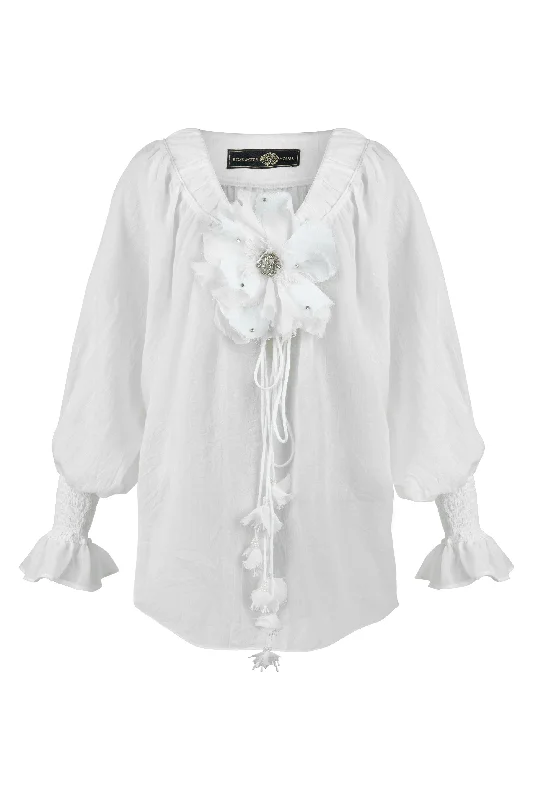 Don't Wait Gol Blouse in White