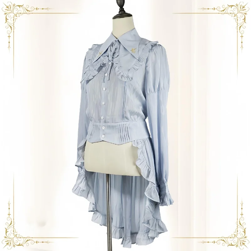 Immortal Thorn~Immortal Paperless Promise~Ouji Lolita Blouse Long Back Tail Shirt