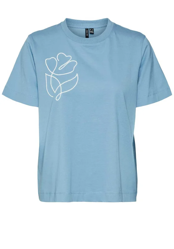 Big Savings Vero Moda Fea Boxy Graphic T Shirt, Blue