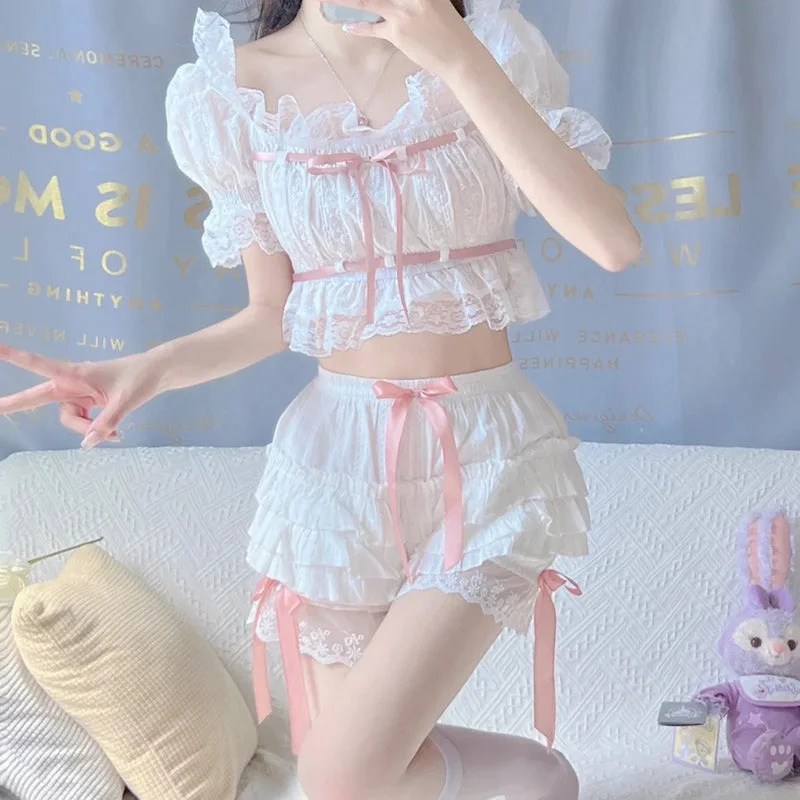 Price Cut lolita top + shorts two-piece set PL52136