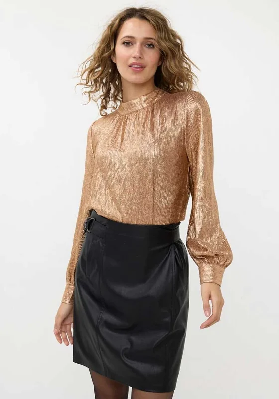 Weekend Bargains to Love EsQualo Fancy Foil Blouse, Bronze
