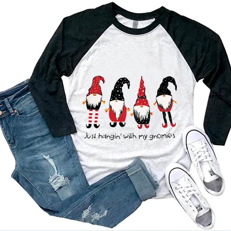 Super Deal Santa Print Top Wholesale Women Clothing