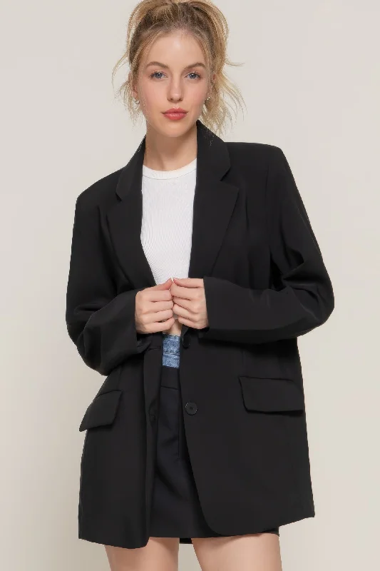 Best Bargains Long slv front button closure blazer