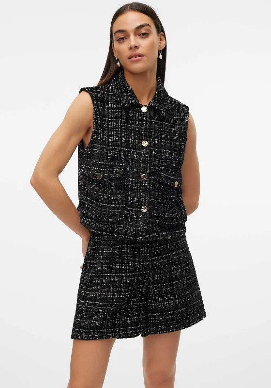 Exclusive Preview Vero Moda Clever Patterned Waistcoat, Black