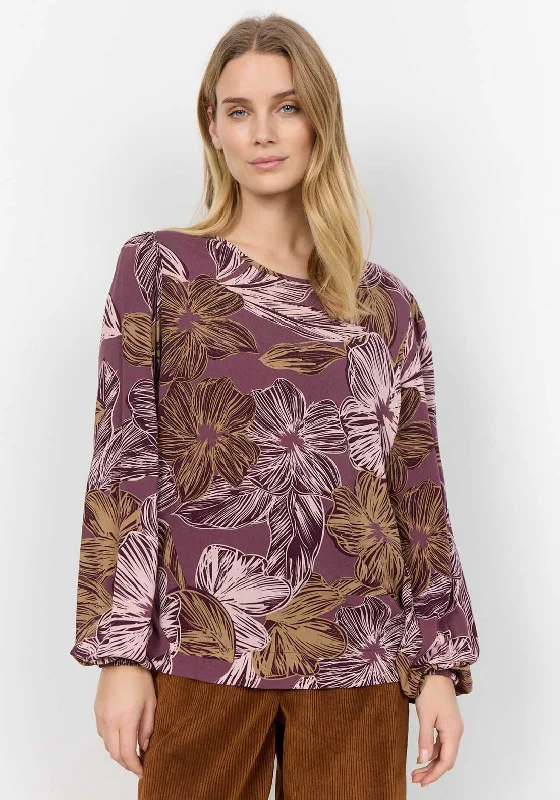 Weekend Bargains Galore Soyaconcept Ilone Floral Top, Wine