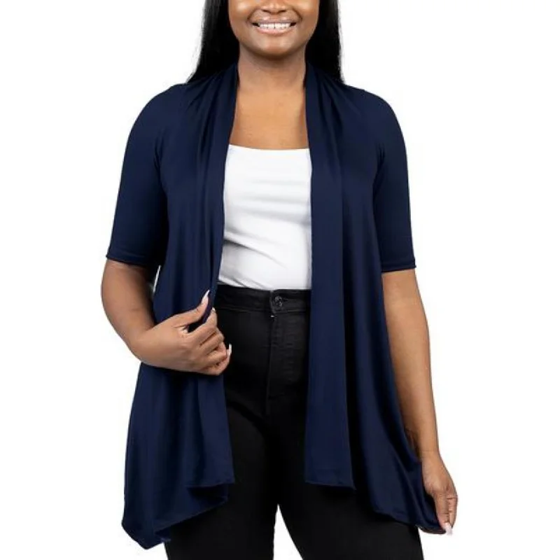 Closeout Plus Womens Sharkbite Hem Long Cardigan Sweater