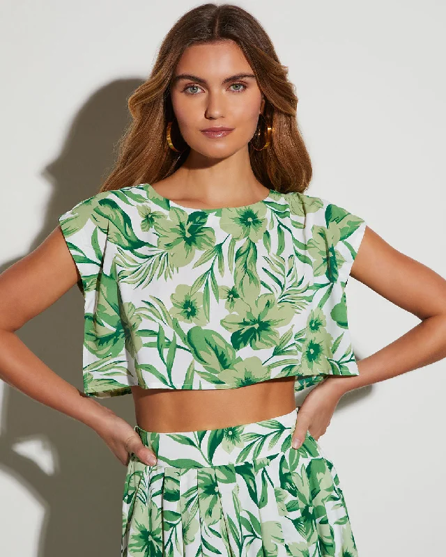 Limited Time Summer Obsession Tropical Print Crop Top