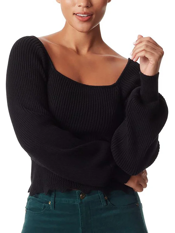 Weekend Offers That Thrill Alexi Womens Ribbed Knit Square Neck Pullover Sweater