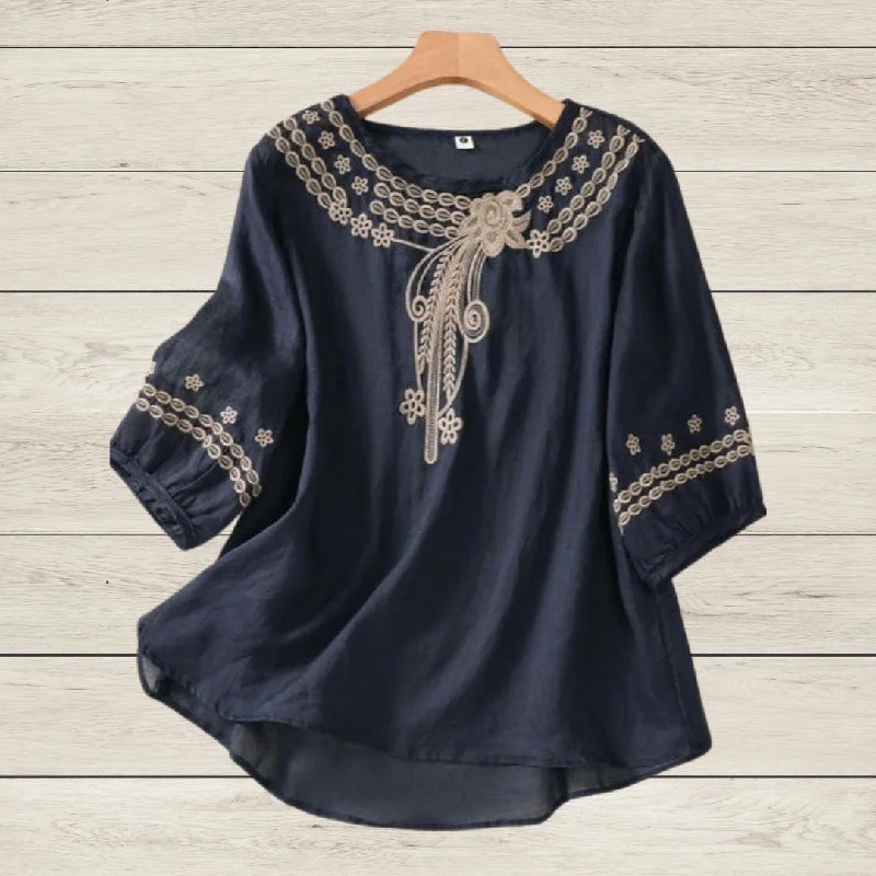 New Arrival Trendy Blue long top-tunics with embroidery work for women