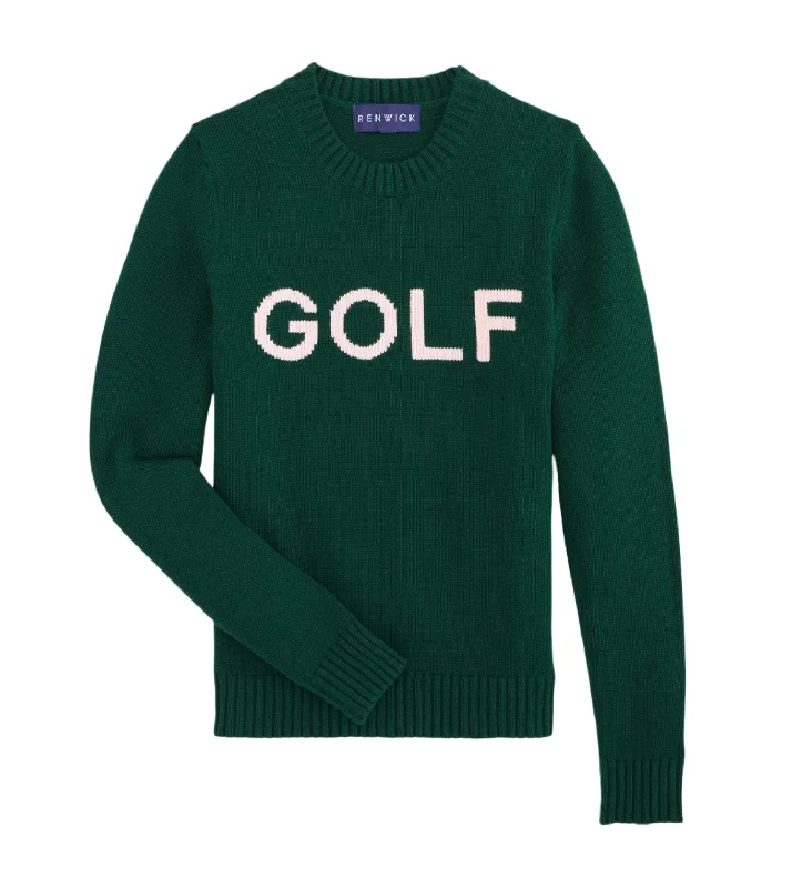 Take Advantage Golf Sweater in Hunter with Petal