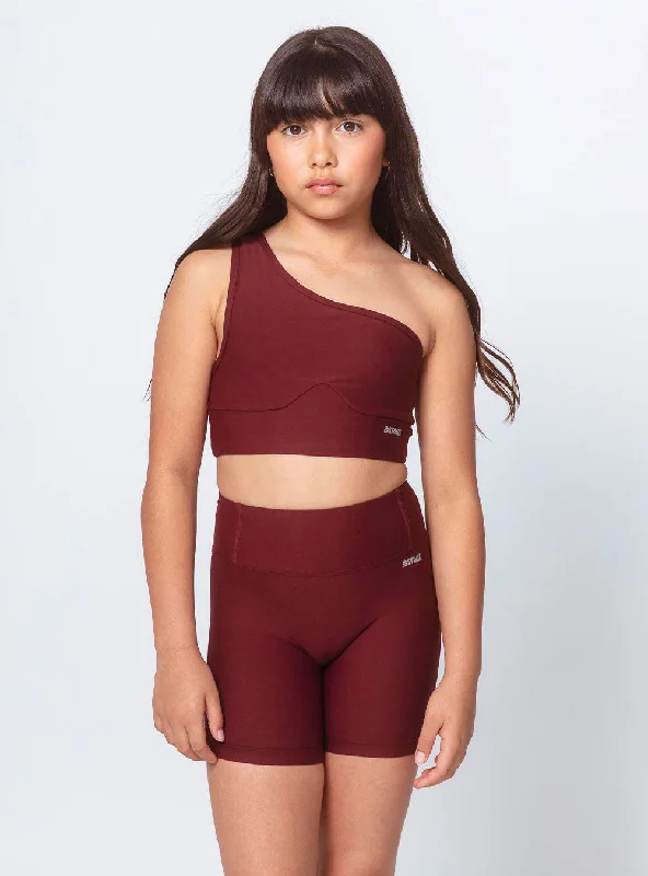 Girls Solo Shoulder Top Maroon